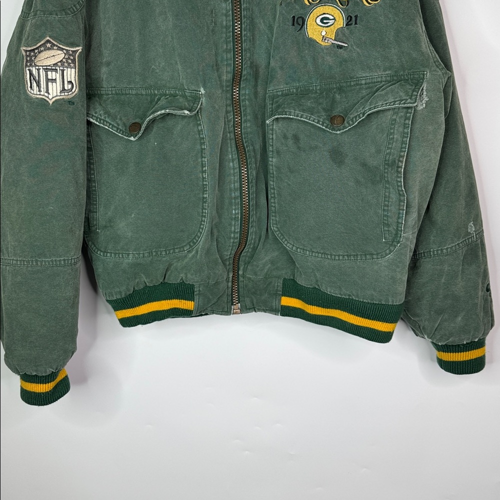 Vintage Nutmeg By Campri Green Bay Packers Full Zip Jacket Grunge Large - Picture 3 of 11